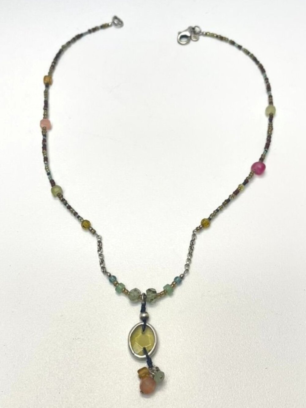 Silpada N2008 Sterling Silver  925 Chalcedony Aventurine Necklace 17"